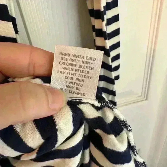 Soft Surroundings Women’s M Navy White Striped ZIP Front Hood Tunic Embroidered - Picture 4 of 9